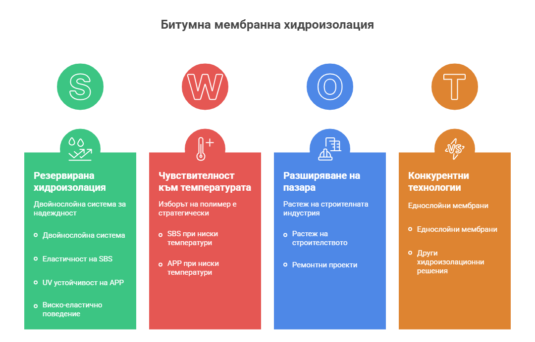 Битумни vs PVC мембрани: Сравнителен анализ - силни и слаби страни 1 Битумна мембранна хидроизолация
