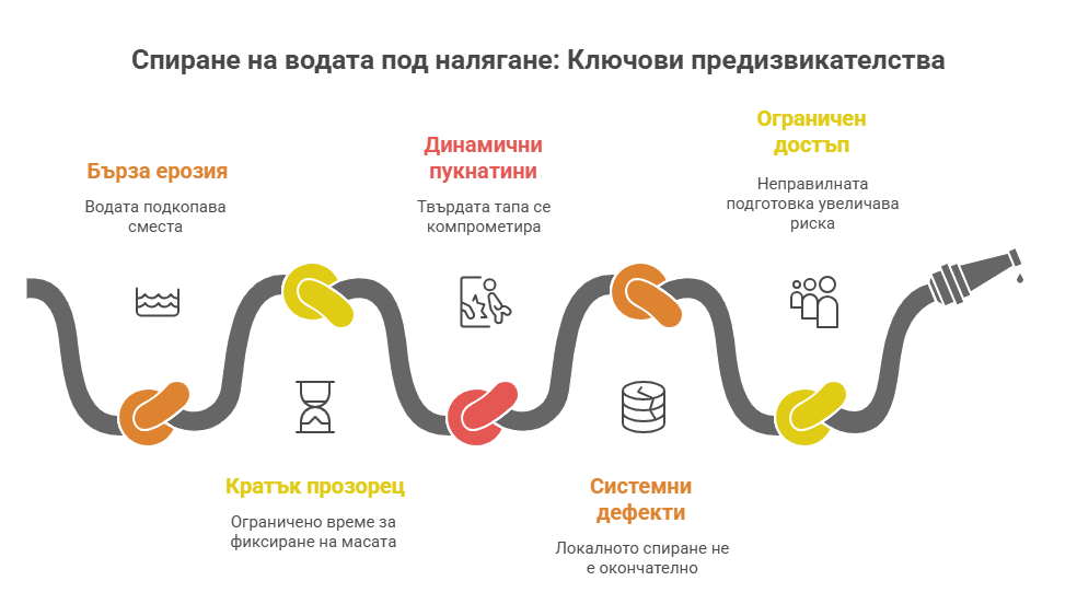Бързостягащ бетон: Кога и как да използваме в хидроизолационни проекти 1 Спиране на водата под налягане Ключ