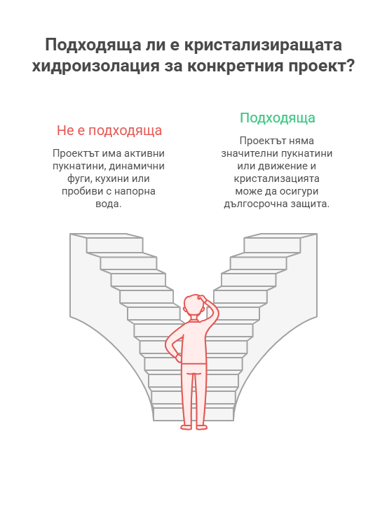 Кристализираща хидроизолация на бетон: Нанотехнологии в практиката 2 Подходяща ли е кристализиращата хидроизолация за конкретния проект