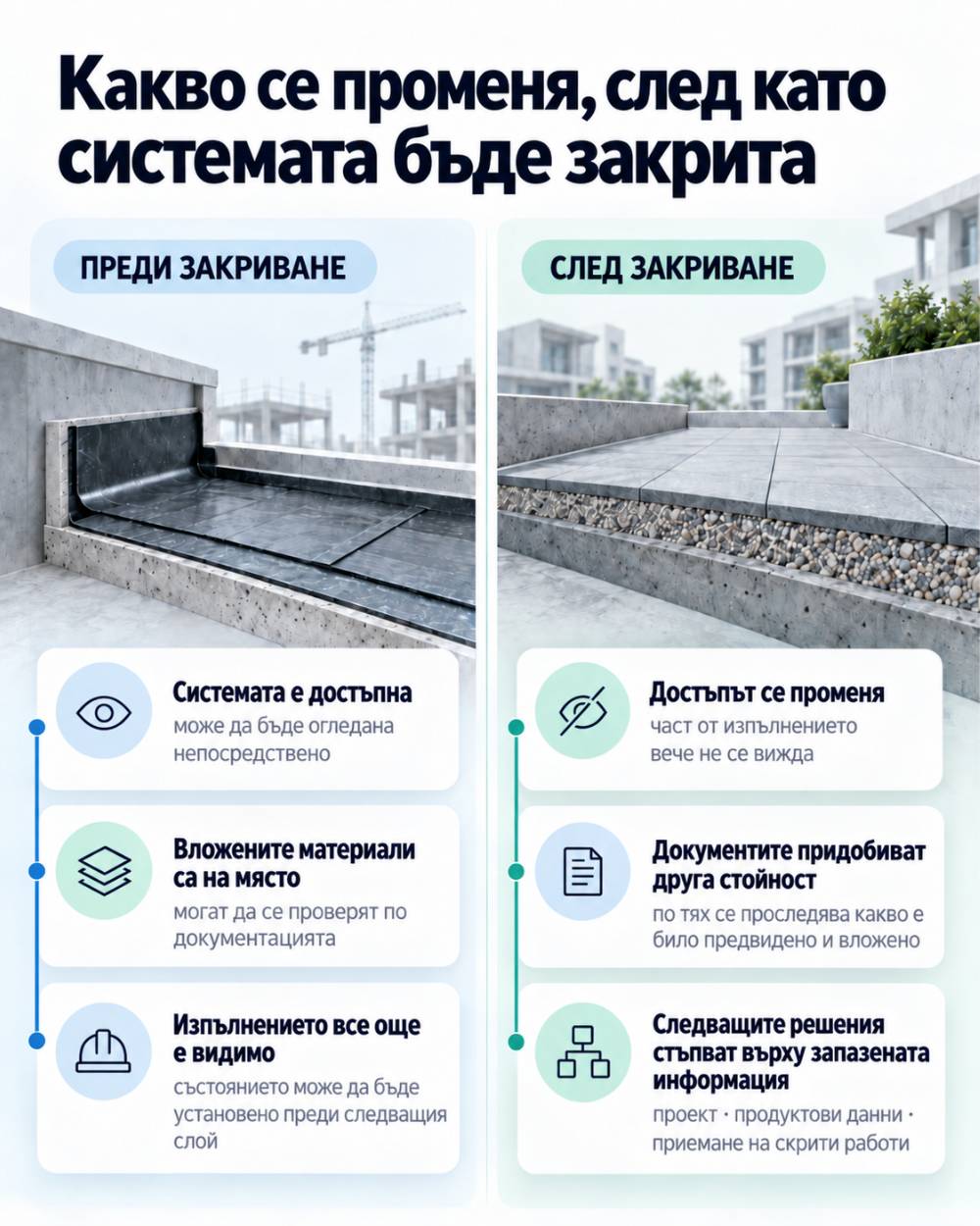 Строителна хидроизолация: стандарти и добри практики при планиране и възлагане 2 хидроизолация проследимост преди закриване
